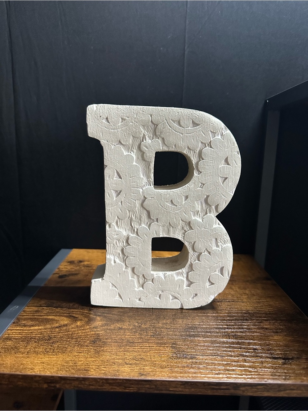 Decorative Letter B - White Textured Accent